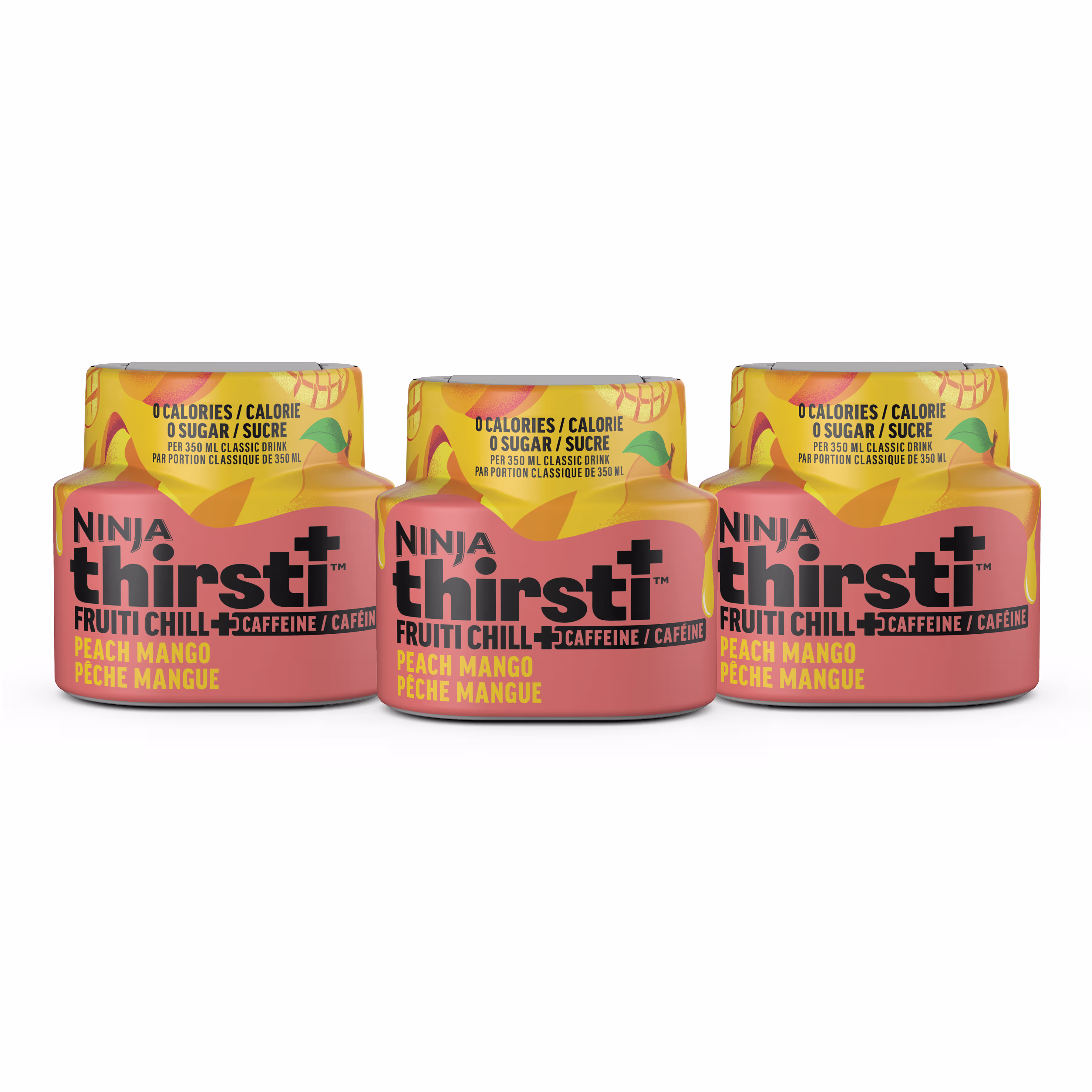 Ninja Thirsti FRUITI CHILL + CAFFEINE Peach Mango Flavored Water Drops, 3 pack, WCFPMAMC — Catalog Product