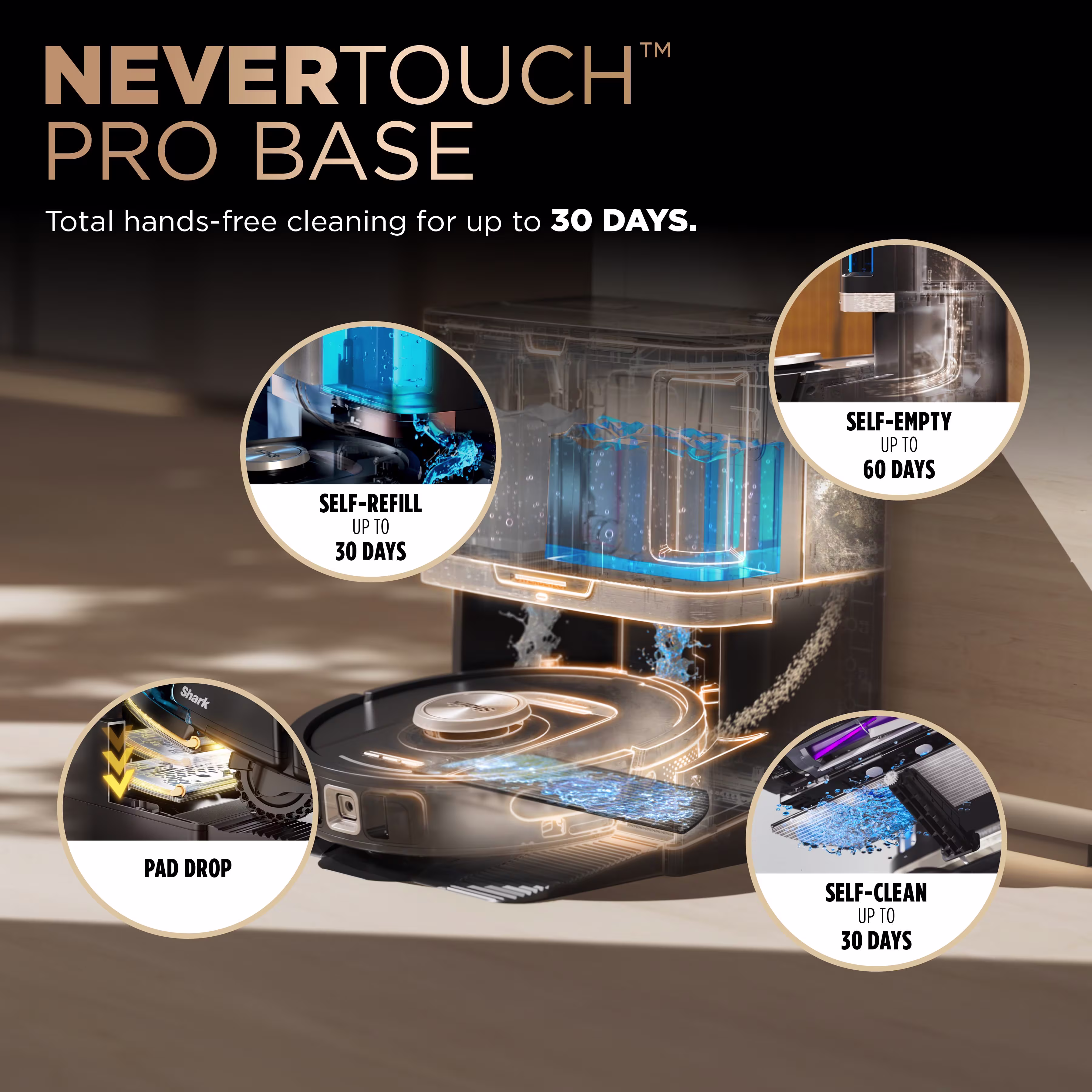 Shark PowerDetect Robot Vacuum and Mop and NeverTouch Base — Pad - Image 2