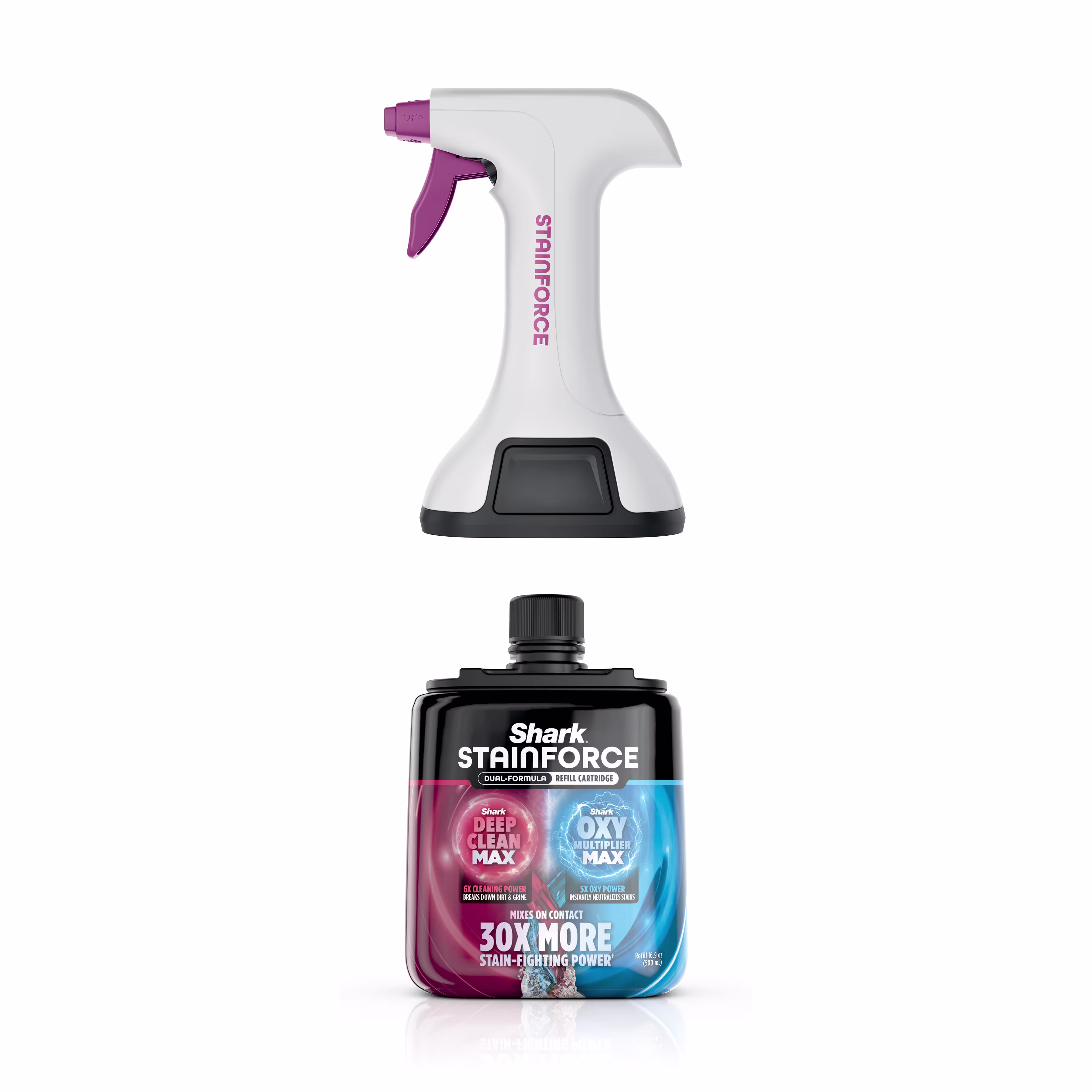 Shark StainForce Dual-Formula Refill Cartridge with Reusable Spray Head, 16.9oz