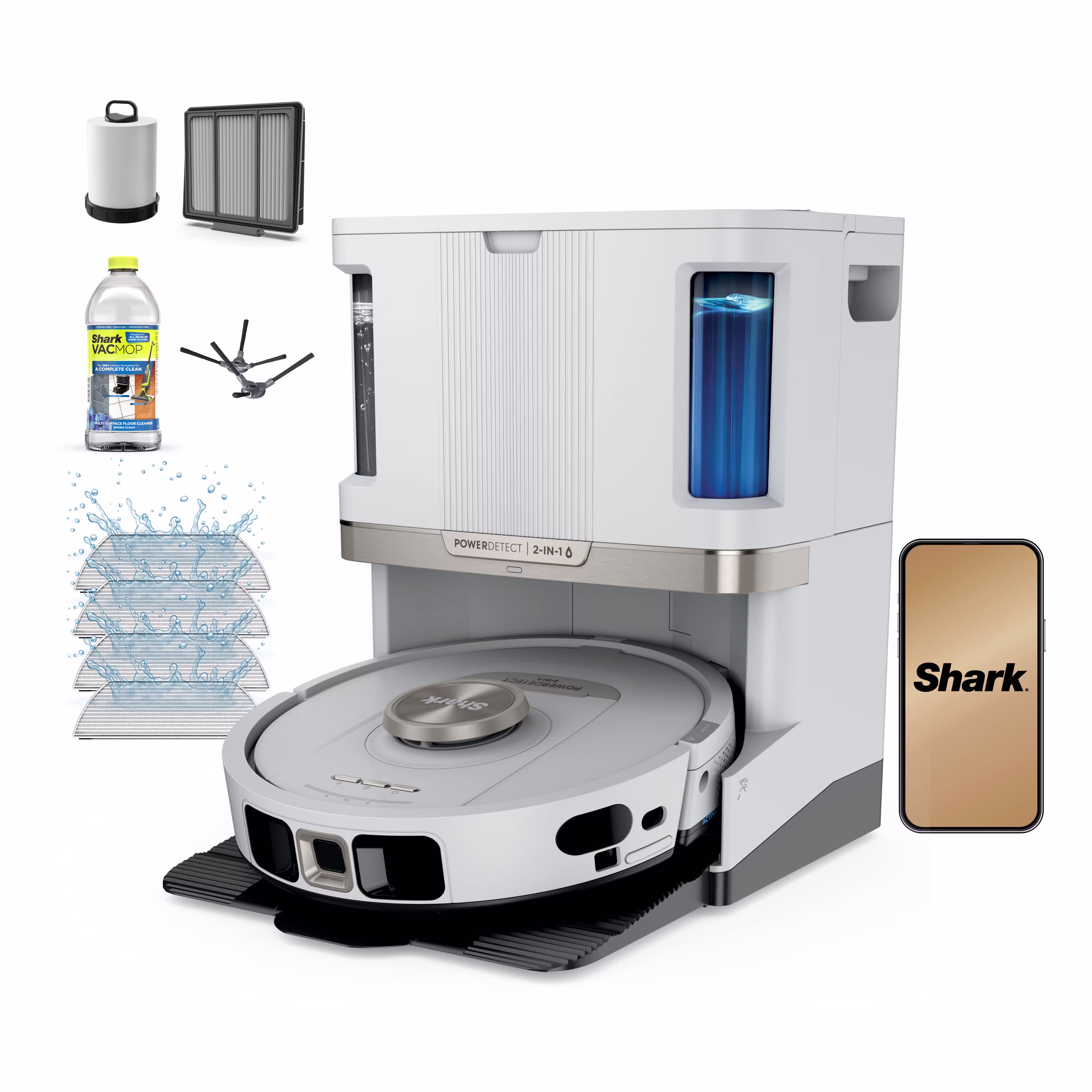 Shark PowerDetect Robot Vacuum and Mop with NeverTouch Base — Wash
