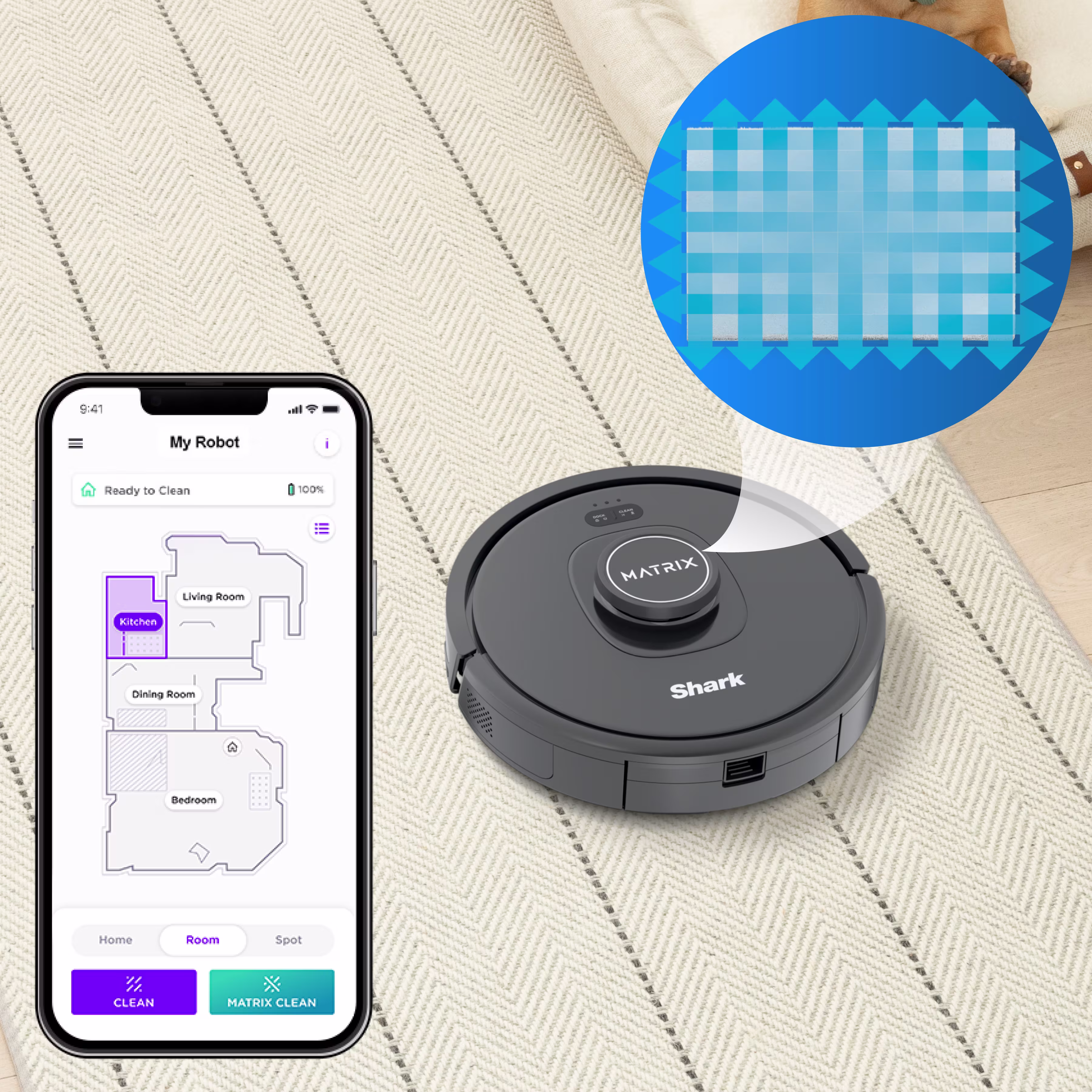 Shark Matrix Robot Vacuum for Carpets and Hardfloors with Self-Cleaning Brushroll and Precision Mapping — Catalog Product - Image 2
