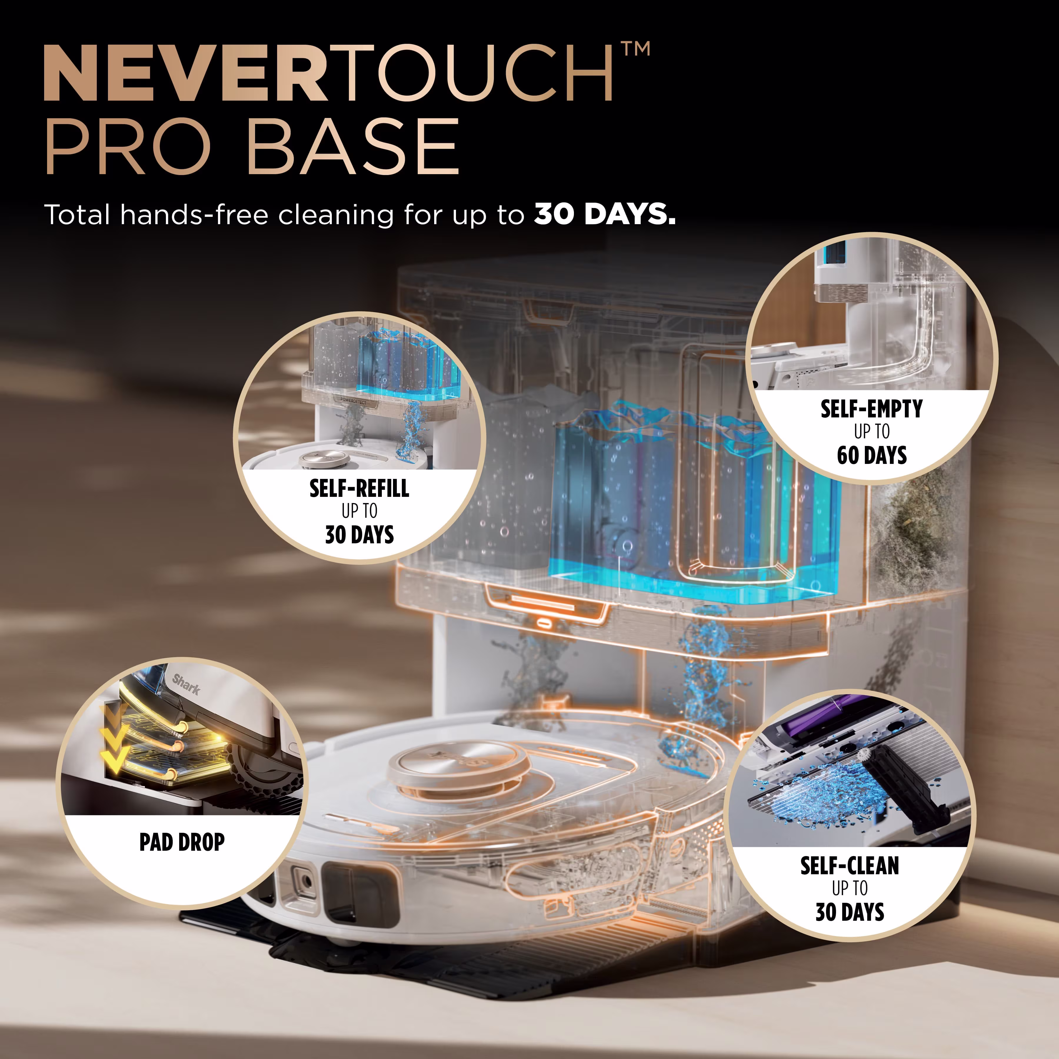 Shark PowerDetect 2-in-1 Robot Vacuum and Mop with NeverTouch Pro Base — Catalog Product - Image 2