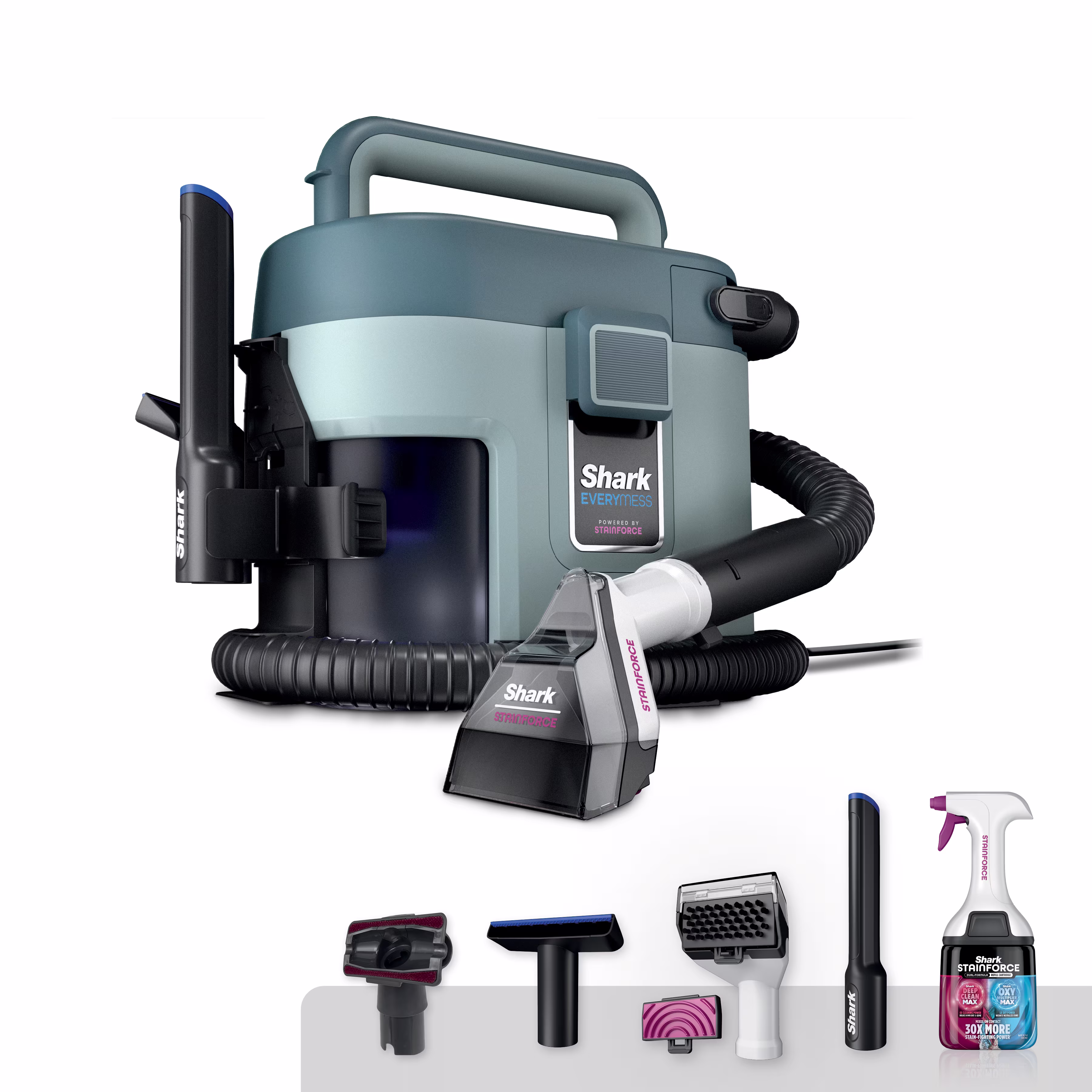 Shark EveryMess Corded Portable Wet & Dry Vac and Stain Remover, Light Blue